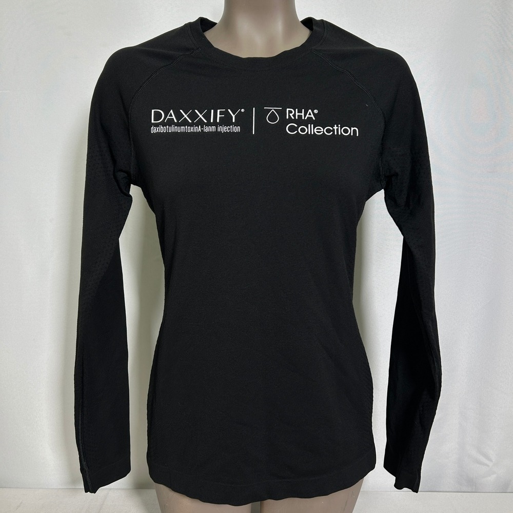 DAXXIFY RHA Beauty Collection FIGS Seamless Long Sleeve Black Top Women's LARGE